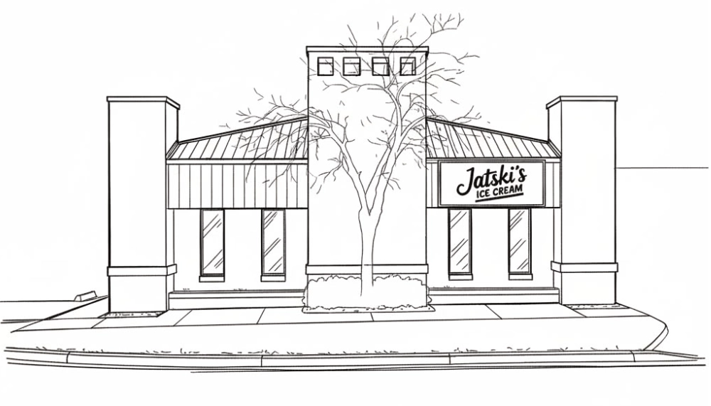 Jatski’s Ice Cream storefront on Crill Ave in Palatka